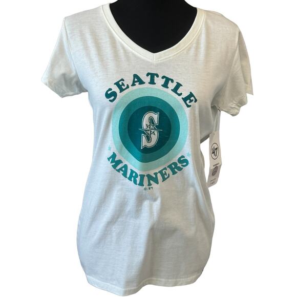 New ~ '47 ~ MLB Seattle Mariners City Graphic V-Neck Fitted T-Shirt Size S - Picture 1 of 6